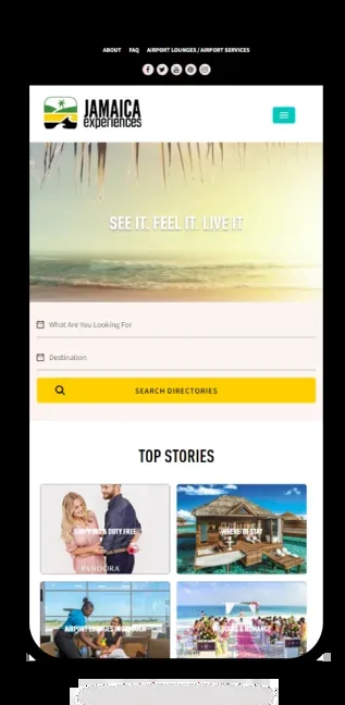 Jamaica Experiences project screen